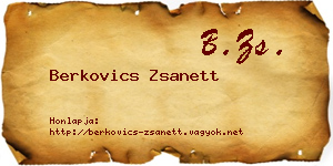 Berkovics Zsanett névjegykártya